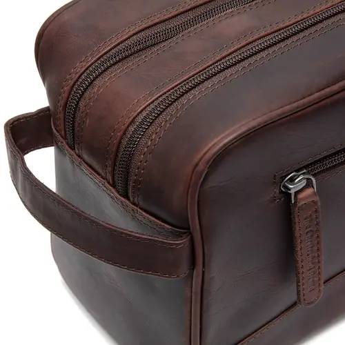 Chesterfield Leren toilettas bruin Waxed Pull Up | Stefan