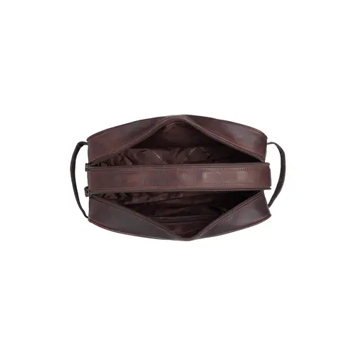 Chesterfield Leren toilettas bruin Waxed Pull Up | Stefan