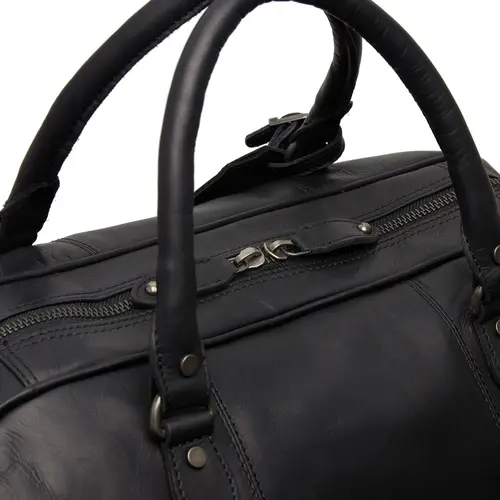 Chesterfield Leren reistas zwart Waxed Pull Up | Liam