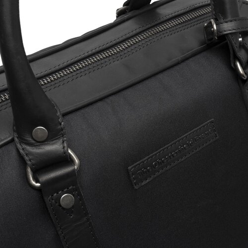 Chesterfield Leren reistas zwart Waxed Pull Up met zwart nylon | Tornio