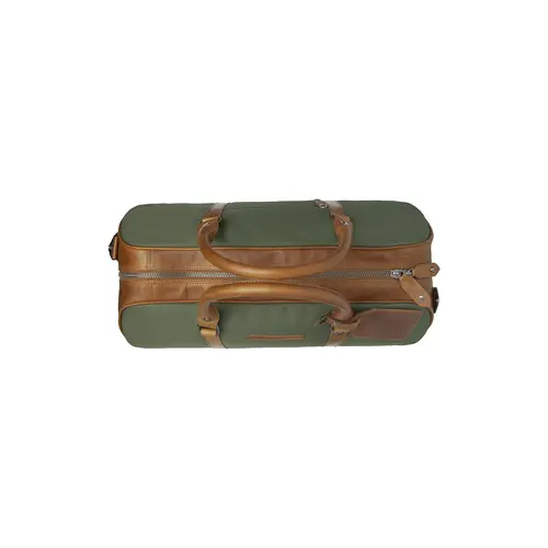 Chesterfield Leren reistas cognac Waxed Pull Up met olijfgroen nylon | Tornio