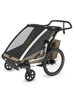 Thule fiets/wandelkar Chariot Cross 2 double licht bruin
