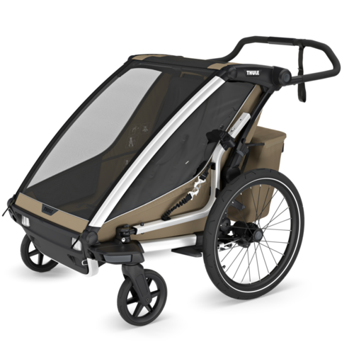 Thule fiets/wandelkar Chariot Cross 2 double licht bruin Thule fiets/wandelkar Chariot Cross 2 double licht bruin