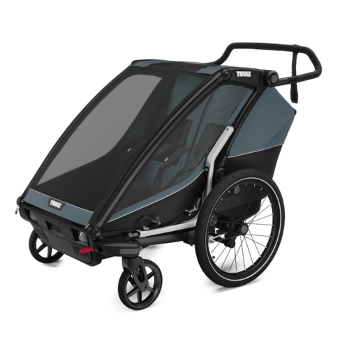 Thule fiets/wandelkar Chariot Cab 2-zits multisport fietskar donkergrijs Thule fiets/wandelkar Chariot Cab 2-zits multisport fietskar donkergrijs