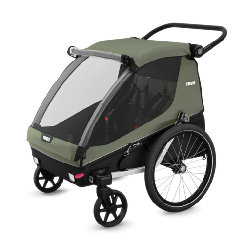 Thule fiets/wandelkar Thule Courier kind, hond, cargo fietstrailer vintage groen Thule fiets/wandelkar Thule Courier kind, hond, cargo fietstrailer vintage groen