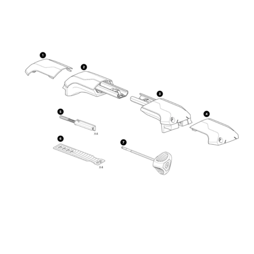 Thule Onderdelen Thule WingBar Edge voetenset 7204 Thule Onderdelen Thule WingBar Edge voetenset 7204