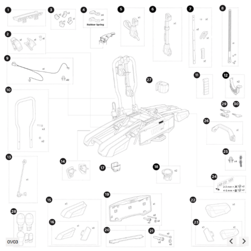 Thule Onderdelen Thule EasyFold 3 voor 2 fietsen 9441