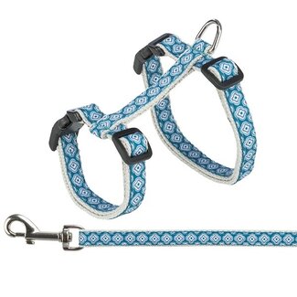 Trixie Grau/blaues Katzengeschirr mit Leine