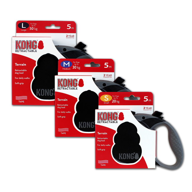 KONG Roll-Leine Terrain Schwarz 5 Meter