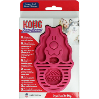 KONG ZoomGroom Raspberry Large