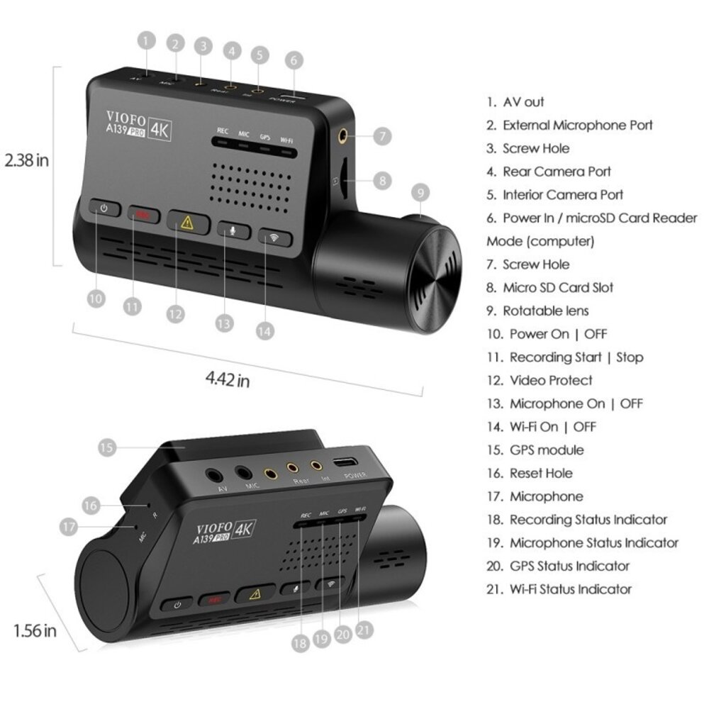 Viofo A139 Pro 4K Dual Dash Cam