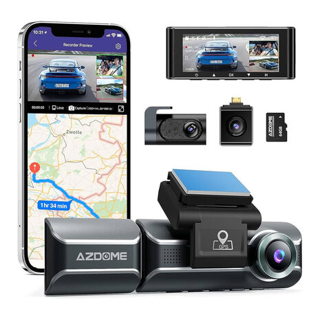 AZDOCLER-Caméra de Tableau de Bord M550 Pro, 4K, 5.8 mesurz, WiFi