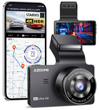 AZDome M63 Pro dashcam True 4K 64 go Wifi GPS - Allcam