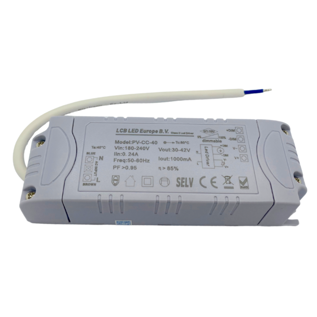 LCB LED Panel Trafo Netzteil dimmbar 1-10V 40W Constant Current Output