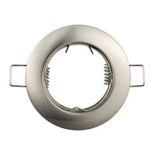 Aigostar Einbaurahmen - 60 mm - gebürsteter Stahl - rund - nicht schwenkbar - Außenmaß 77 mm - für LED Spots