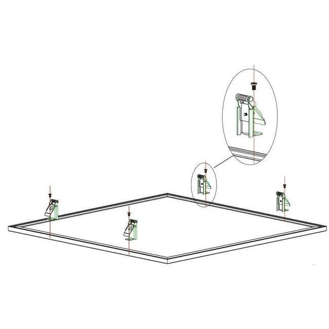 LCB LED Panel Einbauklammern - Gipsklammern -  4er Set