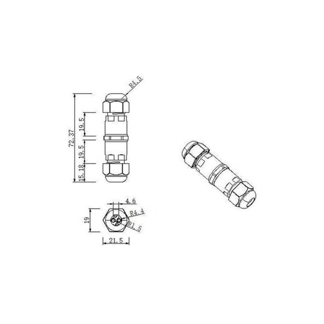 LCB Dosenmuffe Verbinder IP68 - Wasserdicht - 2- und 3-polig 0.5 - 1 mm²