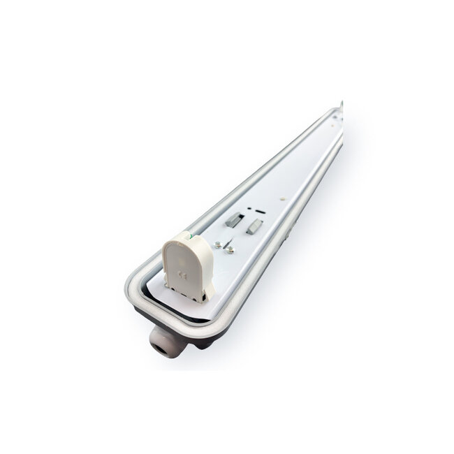 Spectrum LED Leuchtstoffröhren Komplettset - 150cm Einzelfassung - IP65 Feuchtraum - Wannenleuchte - inkl. 25W LED Leuchtstoffröhre - 3000K Warmweiß