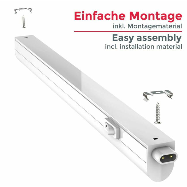 Aigostar T5 LED Küchenunterbauleuchte - 120cm - Lichtfarbe optional - komplett mit 1,5m Anschlusskabel und Ein- / Ausschalter - 14W entspricht 140W
