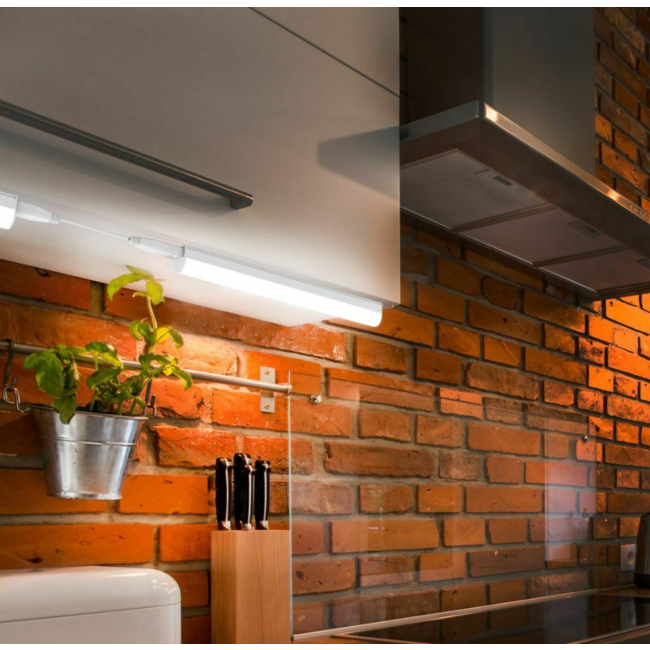 Aigostar T5 LED Küchenunterbauleuchte - 60cm - Lichtfarbe optional - komplett mit 1,5m Anschlusskabel und Ein- / Ausschalter -  8W entspricht 80W