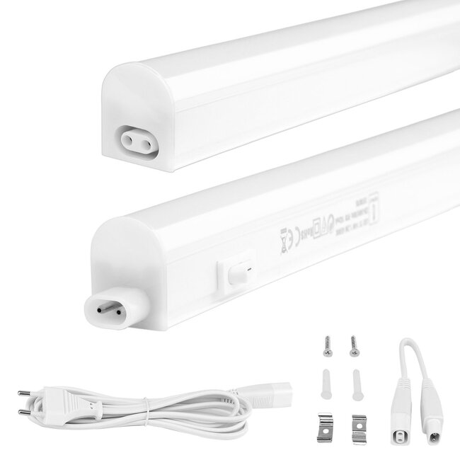 Aigostar T5 LED Küchenunterbauleuchte - 120cm - Lichtfarbe optional - komplett mit 0,6m Anschlusskabel und Ein- / Ausschalter - 14W entspricht 140W