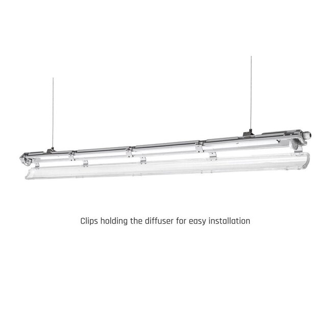 Wasserdichte LED-Leuchtstoffröhrenhalterung - T8 / G13 - 150cm - IP65  - Feuchtraum Halterung Wannenleuchte - IK10