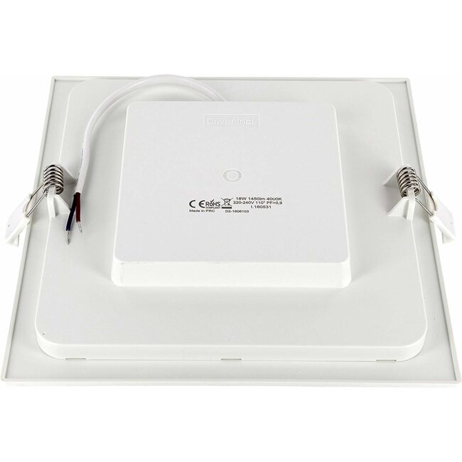 Aigostar LED Einbaustrahler flach eckig - 18W - Downlight Rechteck - 230V - Durchmesser 200x200mm