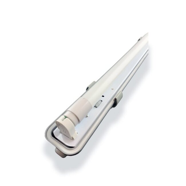 Komplettset - 120cm Einzelfassung - IP65 Feuchtraum -Wannenleuchte + 18W LED Leuchtstoffröhre 4000K  - 840 - Neutralweiß