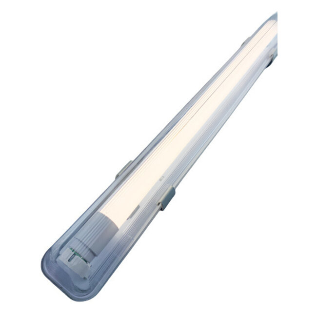 Komplettset - 150cm Einzelfassung - IP65 Feuchtraum -Wannenleuchte + 25W LED Leuchtstoffröhre 4000K - 840 - Neutralweiß