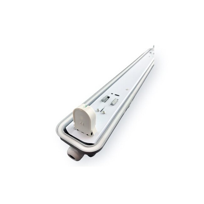 Komplettset - 150cm Einzelfassung - IP65 Feuchtraum -Wannenleuchte + 25W LED Leuchtstoffröhre 6000K - 865 - Tageslichtweiß - Komplett