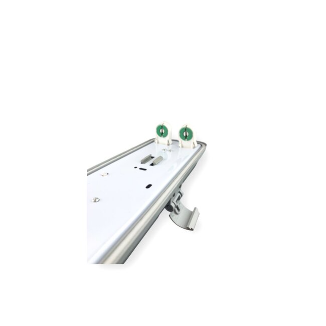 Komplettset - 150cm Doppelfassung - IP65 Feuchtraum -Wannenleuchte + 2 x 25W LED Leuchtstoffröhren 4000K - 840 - Neutralweiß