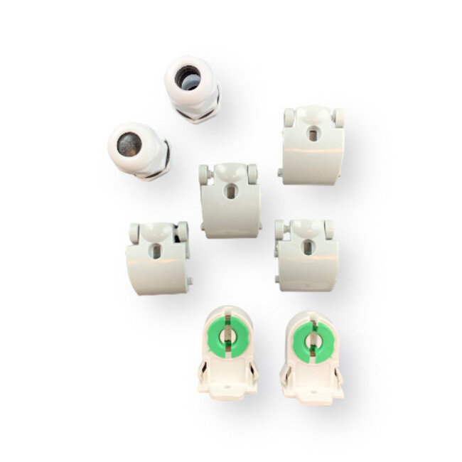 Komplettset - 150cm Doppelfassung - IP65 Feuchtraum -Wannenleuchte + 2 x 25W LED Leuchtstoffröhren 4000K - 840 - Neutralweiß