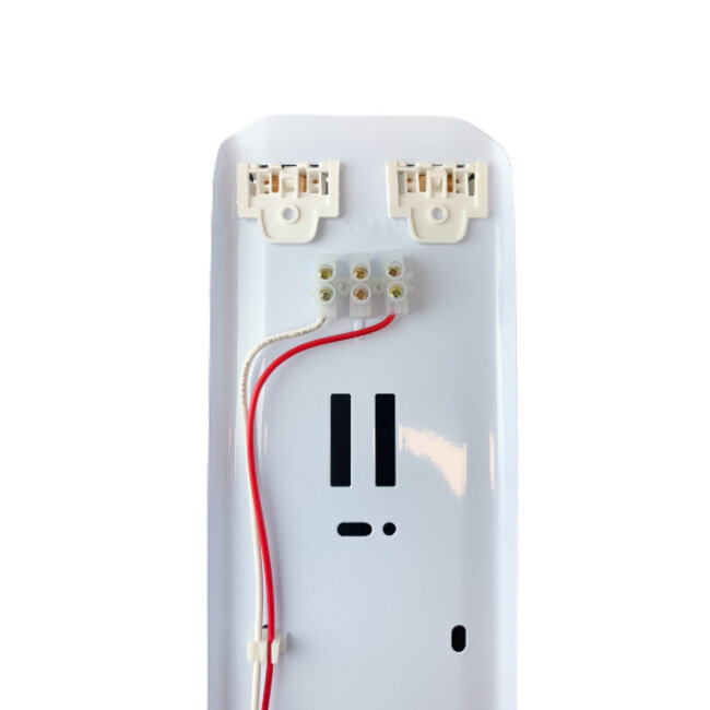 Komplettset - 150cm Doppelfassung - IP65 Feuchtraum -Wannenleuchte + 2 x 25W LED Leuchtstoffröhren 6000K - 865 - Tageslichtweiß