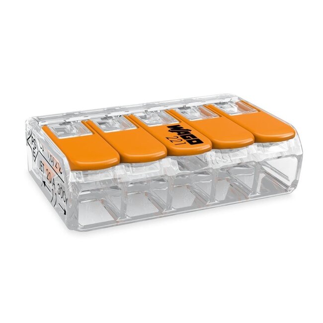 WAGO Verbindungsklemmen 5-polig 0.14-4 mm² - 2 Stück