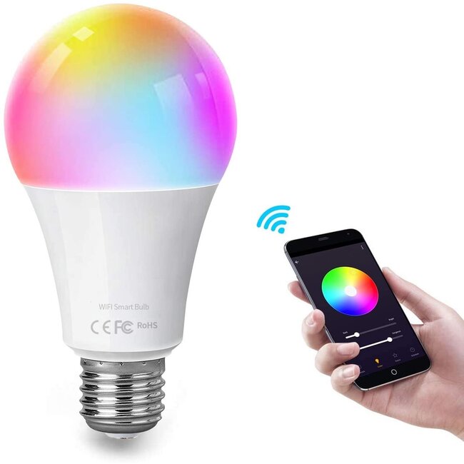 WLAN LED Lampe - E27 9W - RBG + CCT Alle Lichtfarben - per App steuerbar