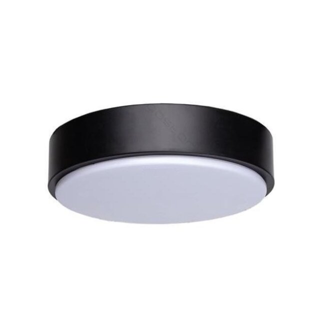 LED schwarze Deckenleuchte rund- 12W entspricht 60W - 3000k Warmweiß  - 230x50mm
