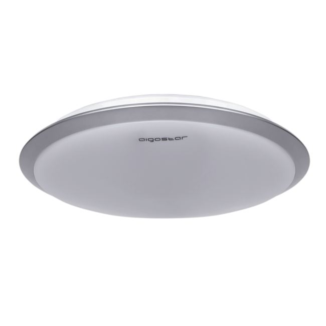 LED Deckenleuchte silber rund - 24W Lichtfarbe optional - 3 Jahre Garantie