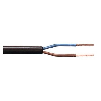 Anschlusskabel - per Meter - 2x 0.75 mm2 met schw. Isolierung flach - H03VVH2-F