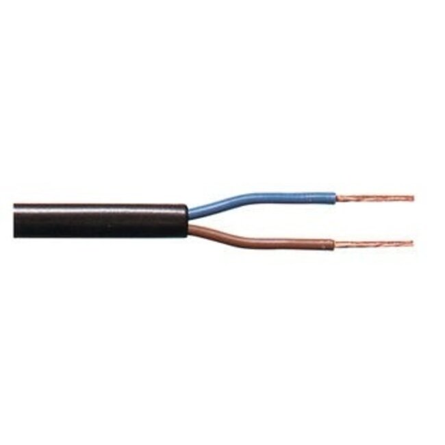 Anschlusskabel - per Meter - 2x 0.75 mm2 met schwarzer Isolierung flach - H03VVH2-F