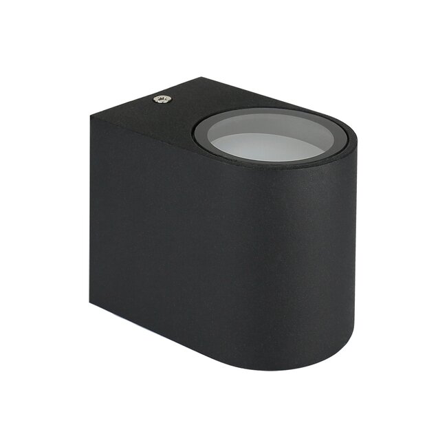 LED Wandleuchte halbrund Schwarz - GU10 Fassung - IP44 - geeignet für 1 GU10 Spot