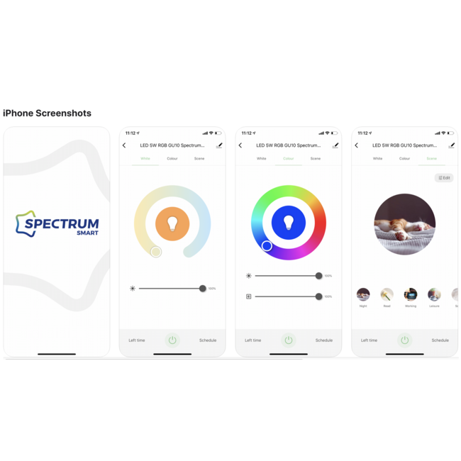 WLAN LED Einbaustrahler Aluminium - GU10 4,5W - RGB+CCT alle Lichtfarben - per App steuerbar