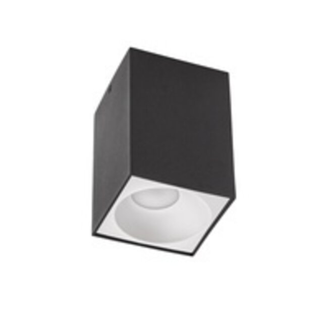 LED Deckenspot - Würfel Mattschwarz 95x95x138 mm - LED Spot optional