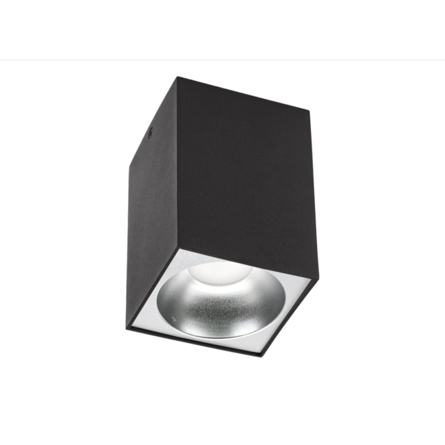 LED Deckenspot - Würfel Mattschwarz 95x95x138 mm - LED Spot optional