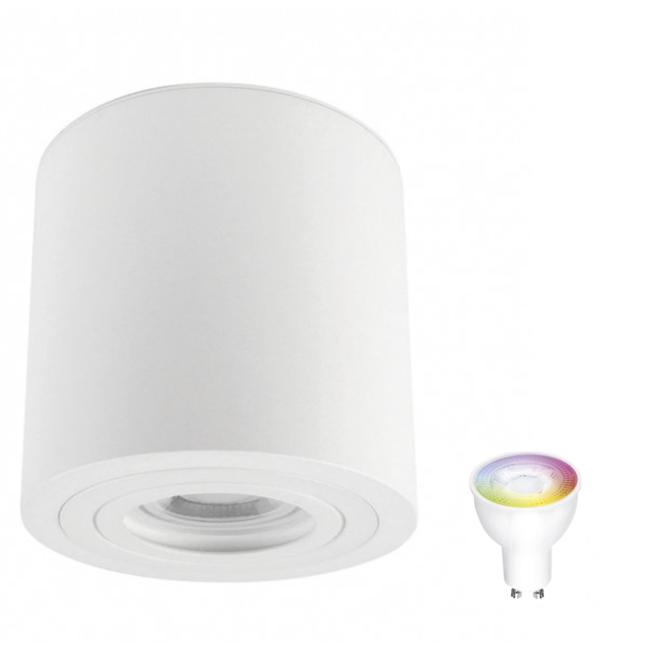 LED Deckenspot IP65 - Röhre  Weiß - mit GU10 Fassung - LED Spot optional