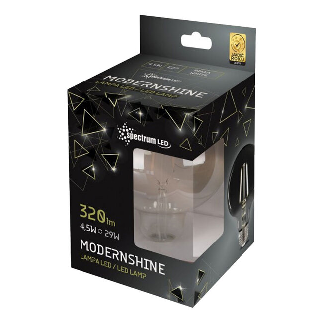 LED Fadenlampe Smoked glass E27 - G125 - 4,5W - 4000K Neutralweiß - XL Glaskolben