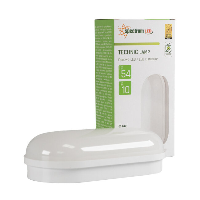 LED Deckenleuchte oval - 8W 4000K - IP54 spritzwassergeschützt