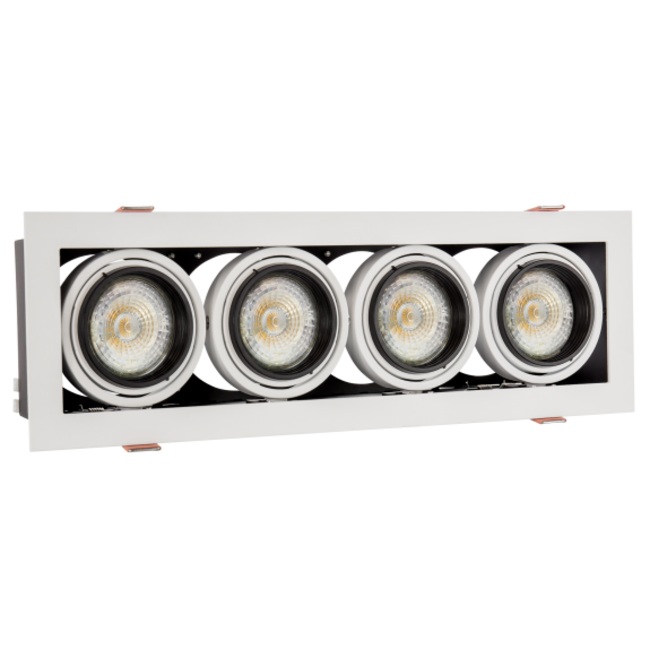LED Strahler Einbaurahmen Modern mini - rechteckig mit 4x GU10 Fassung