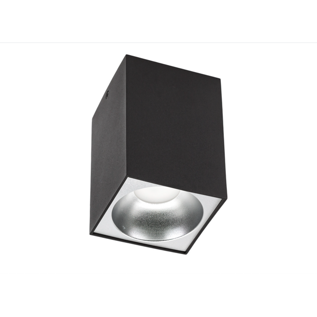 LED Deckenspot - Würfel Mattschwarz 95x95x138 mm - LED Spot optional