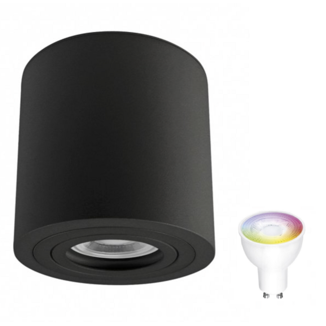 LED Deckenspot IP65 - Röhre Schw. - mit GU10 Fassung - LED Spot optional