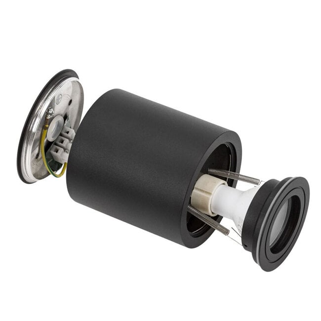 LED Deckenspot IP65 - Röhre Schw. - mit GU10 Fassung - LED Spot optional